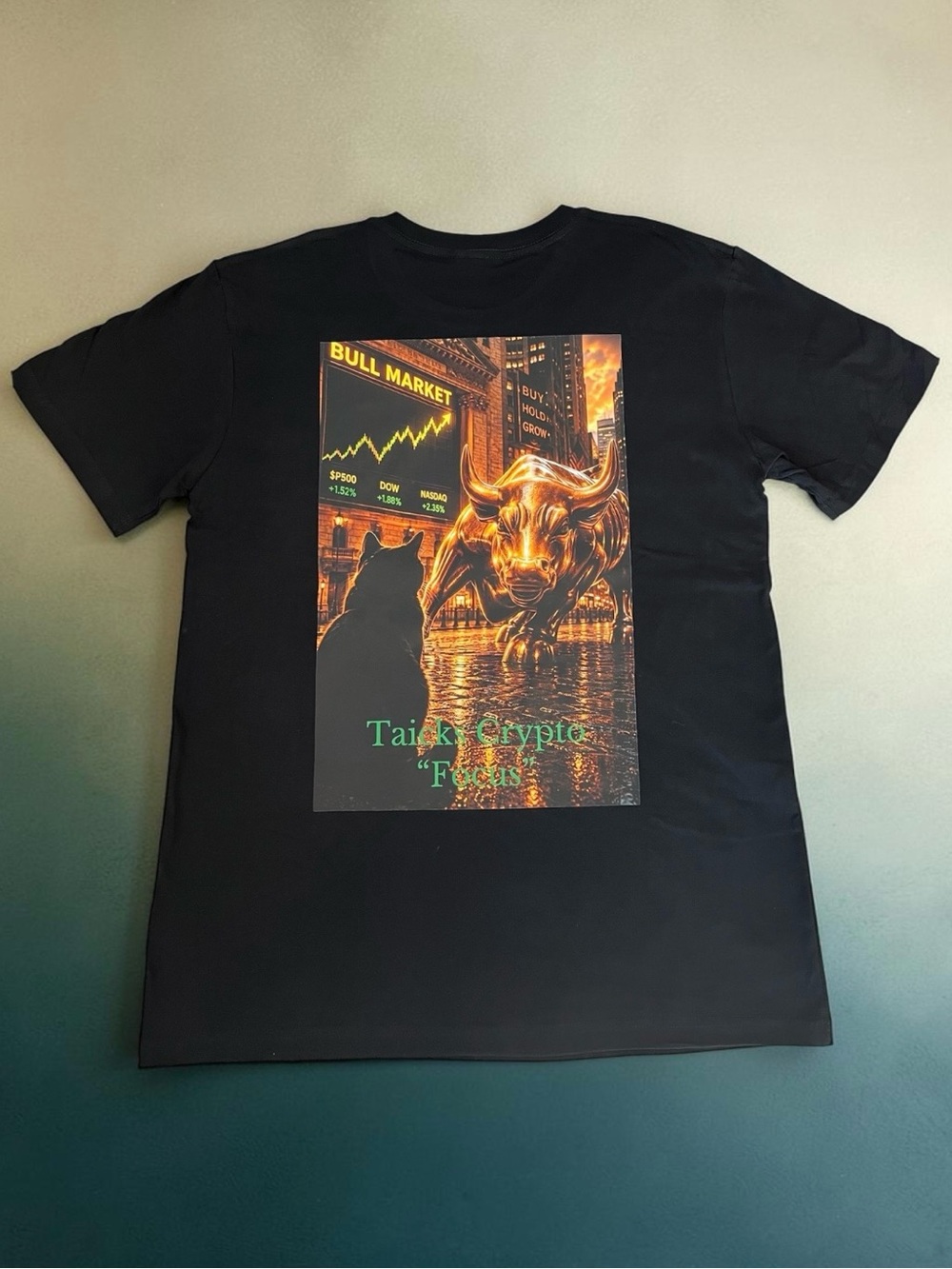 Black Bull Market Graphic Tee - Focus. Back print.